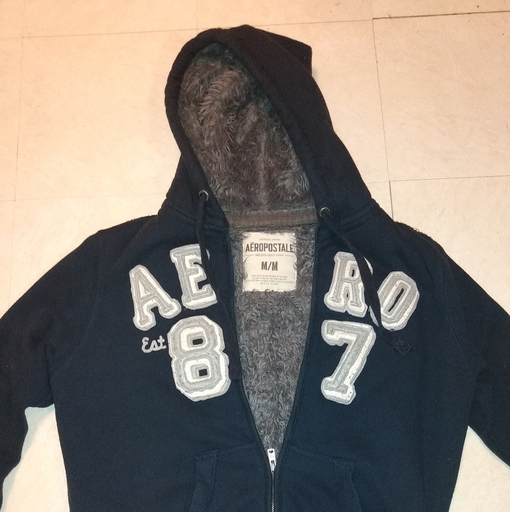 Men's Aeropostale Hoodie with Fur Lining